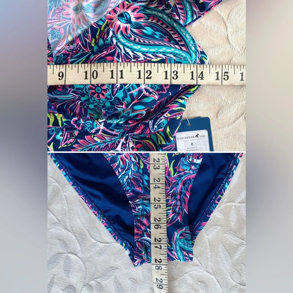 🆕 Caribbean Joe Swimsuit Women’s size 8 One Piece Paisley Bathing Suit NEW NWT